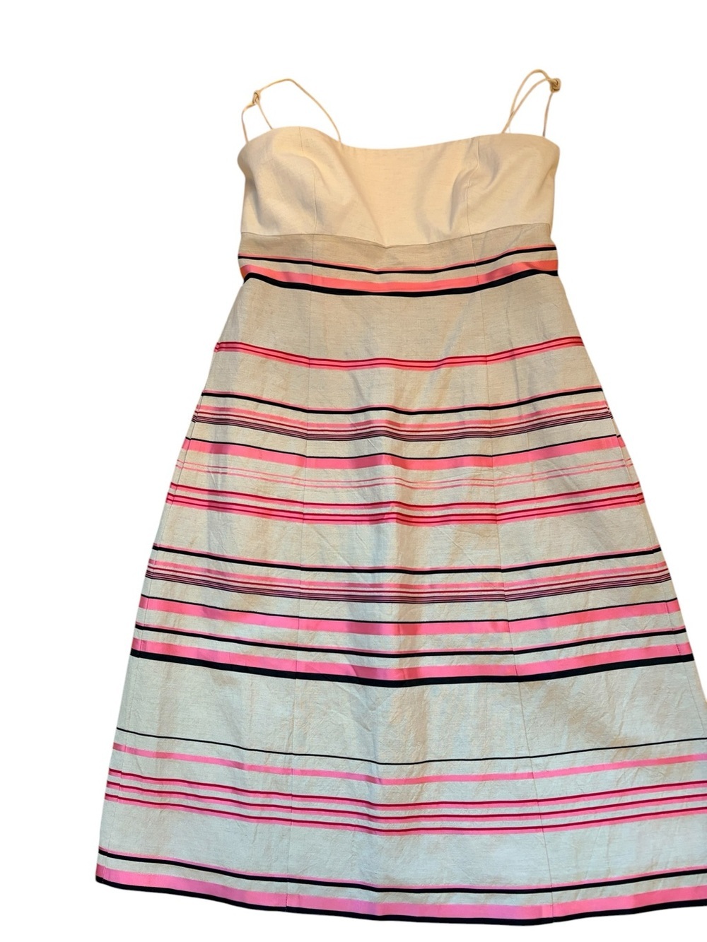 Cream Aeffe Pink Striped Dress